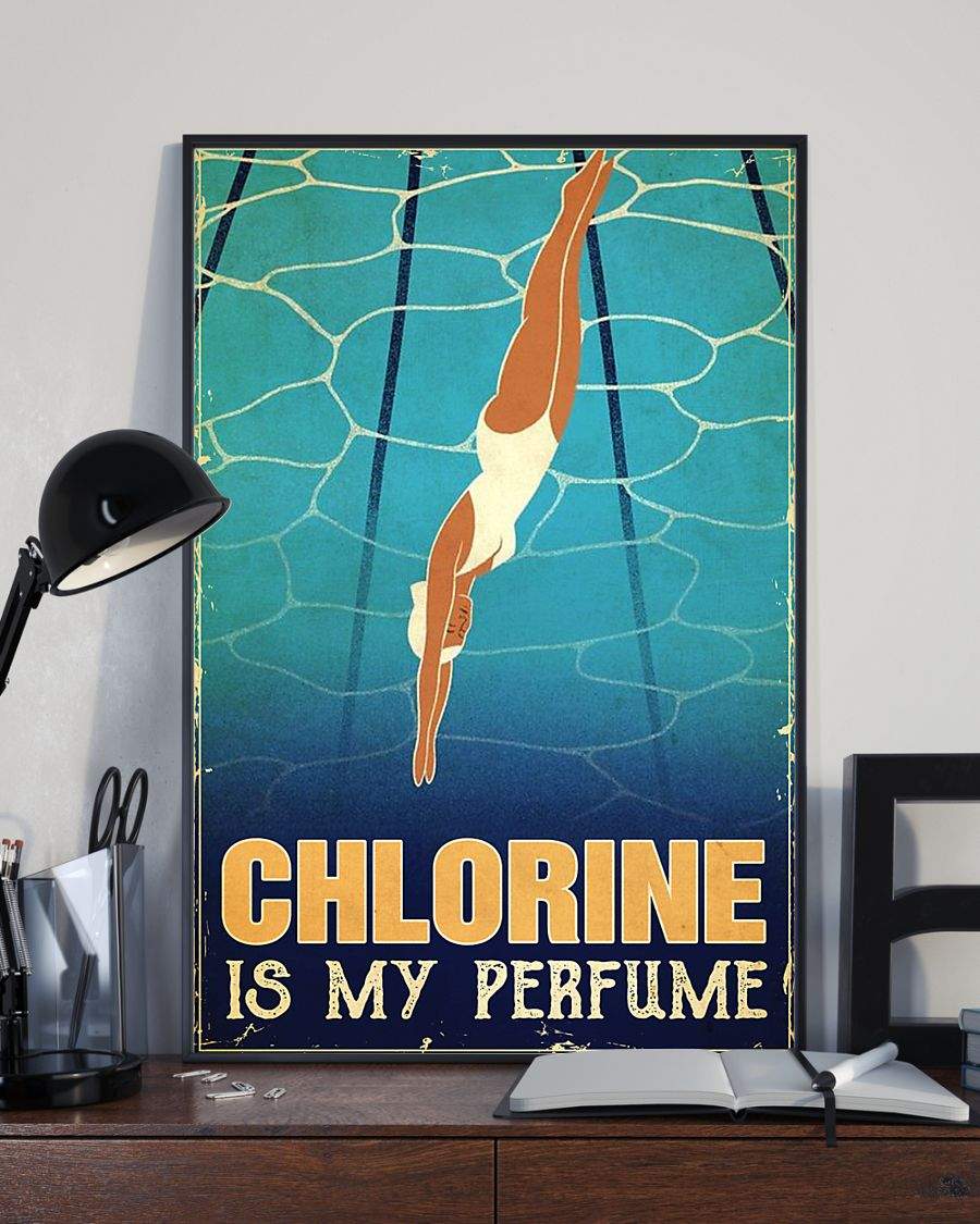 Swimming Chlorine Is My Perfume Canvas Prints Vintage Wall Art Gifts Vintage Home Wall Decor Canvas - Mostsuit