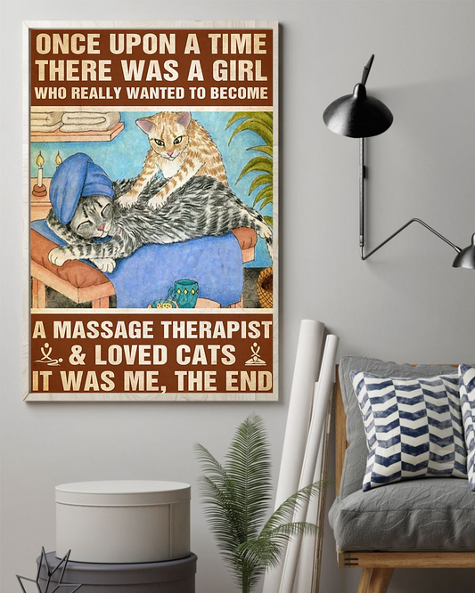 Massage Therapist Cat Loves Poster Once Upon A Time Vintage Room Home Decor Wall Art Gifts Idea - Mostsuit