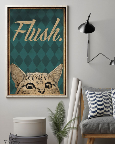 Flush Cat Poster Vintage Room Home Decor Wall Art Gifts Idea - Mostsuit