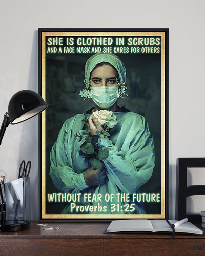 Nurse Canvas Prints She Is Clothed In Scrubs Nursing Vintage Wall Art Gifts Vintage Home Wall Decor Canvas - Mostsuit