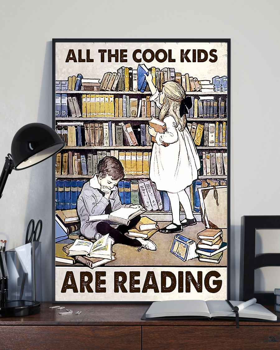 Book Loves Canvas Prints All The Cool Kids Are Reading Vintage Wall Art Gifts Vintage Home Wall Decor Canvas - Mostsuit