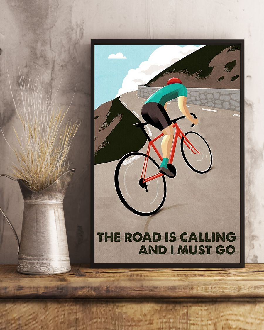 Cycling Poster The Road Is Calling And I Must Go Vintage Room Home Decor Wall Art Gifts Idea - Mostsuit