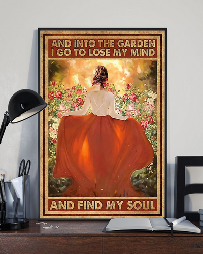Garden Girl Poster Lose My Mind And Find My Soul Vintage Gardening Room Home Decor Wall Art Gifts Idea - Mostsuit