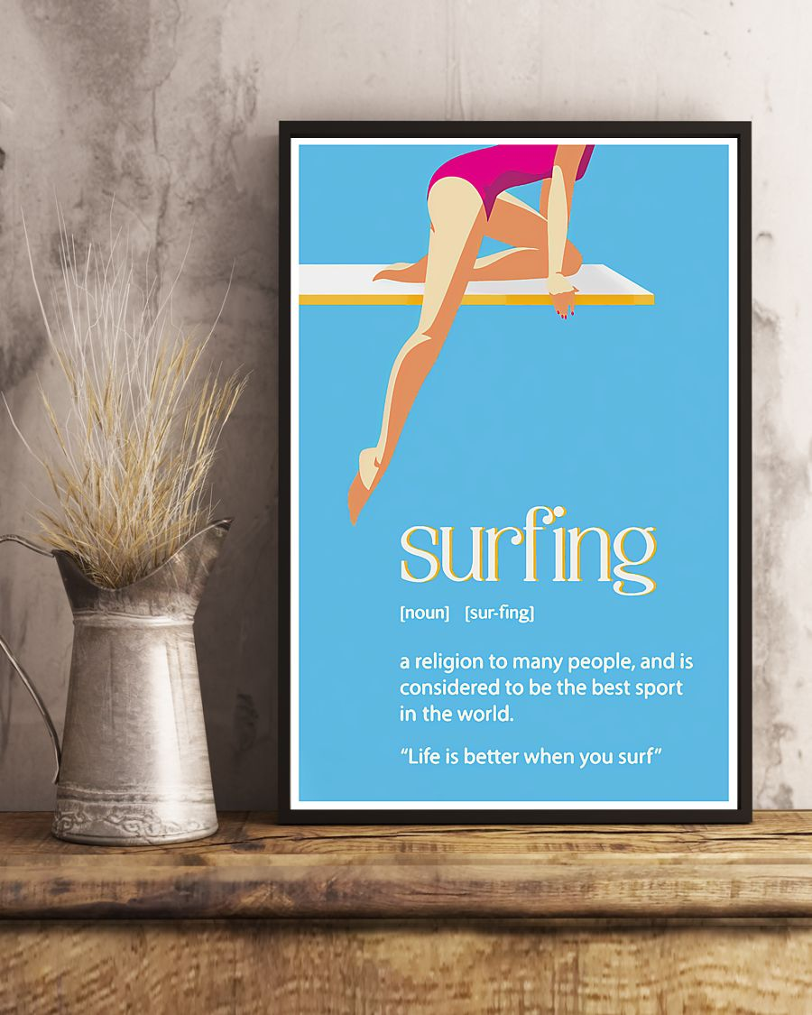 Surfing Definition Canvas Prints Life Is Better When You Surf Vintage Wall Art Gifts Vintage Home Wall Decor Canvas - Mostsuit