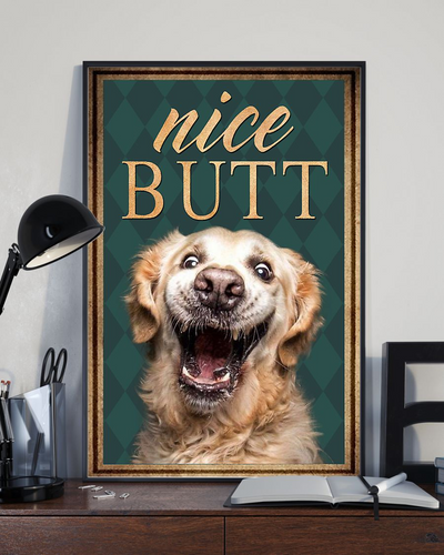 Golden Retriever Nice Butt Funny Poster Dog Loves Vintage Room Home Decor Wall Art Gifts Idea - Mostsuit