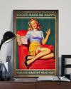 Book Girl Poster Books Make Me Happy Humans Make My Head Hurt Vintage Room Home Decor Wall Art Gifts Idea - Mostsuit