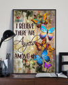 Butterfly I Believe There Are Angels Among Us Poster Vintage Room Home Decor Wall Art Gifts Idea - Mostsuit