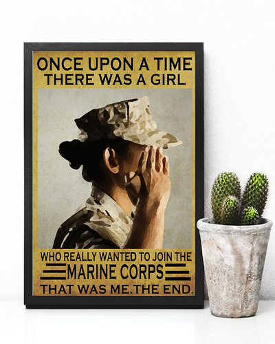 The Girl Joined The USMC Poster Once Upon A Time Vintage Room Home Decor Wall Art Gifts Idea - Mostsuit