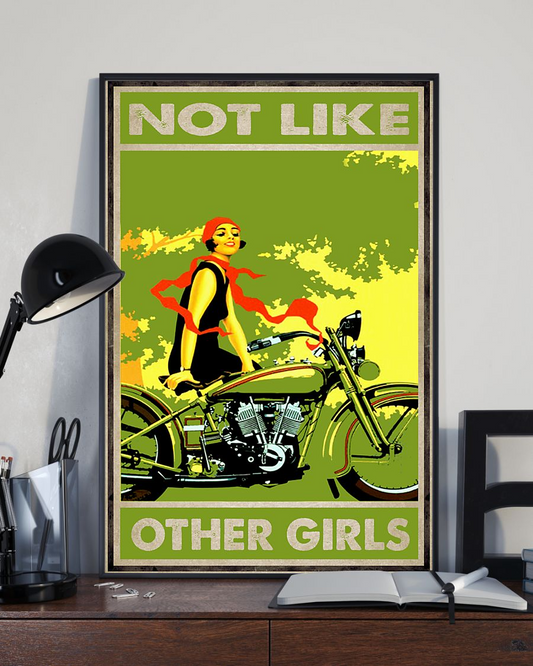 Biker Not Like Other Girls Canvas Prints Vintage Wall Art Gifts Vintage Home Wall Decor Canvas - Mostsuit