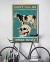 Cows Skull Loves Poster Don't Tell Me What To Do Vintage Room Home Decor Wall Art Gifts Idea - Mostsuit