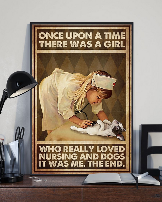 Boston Terrier Nursing Loves Canvas Prints Once Upon A Time Vintage Wall Art Gifts Vintage Home Wall Decor Canvas - Mostsuit