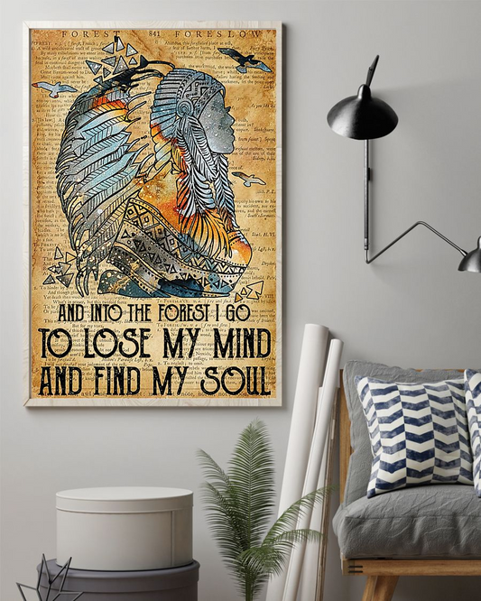 Native American Girl Canvas Prints Lose My Mind And Find My Soul Vintage Wall Art Gifts Vintage Home Wall Decor Canvas - Mostsuit