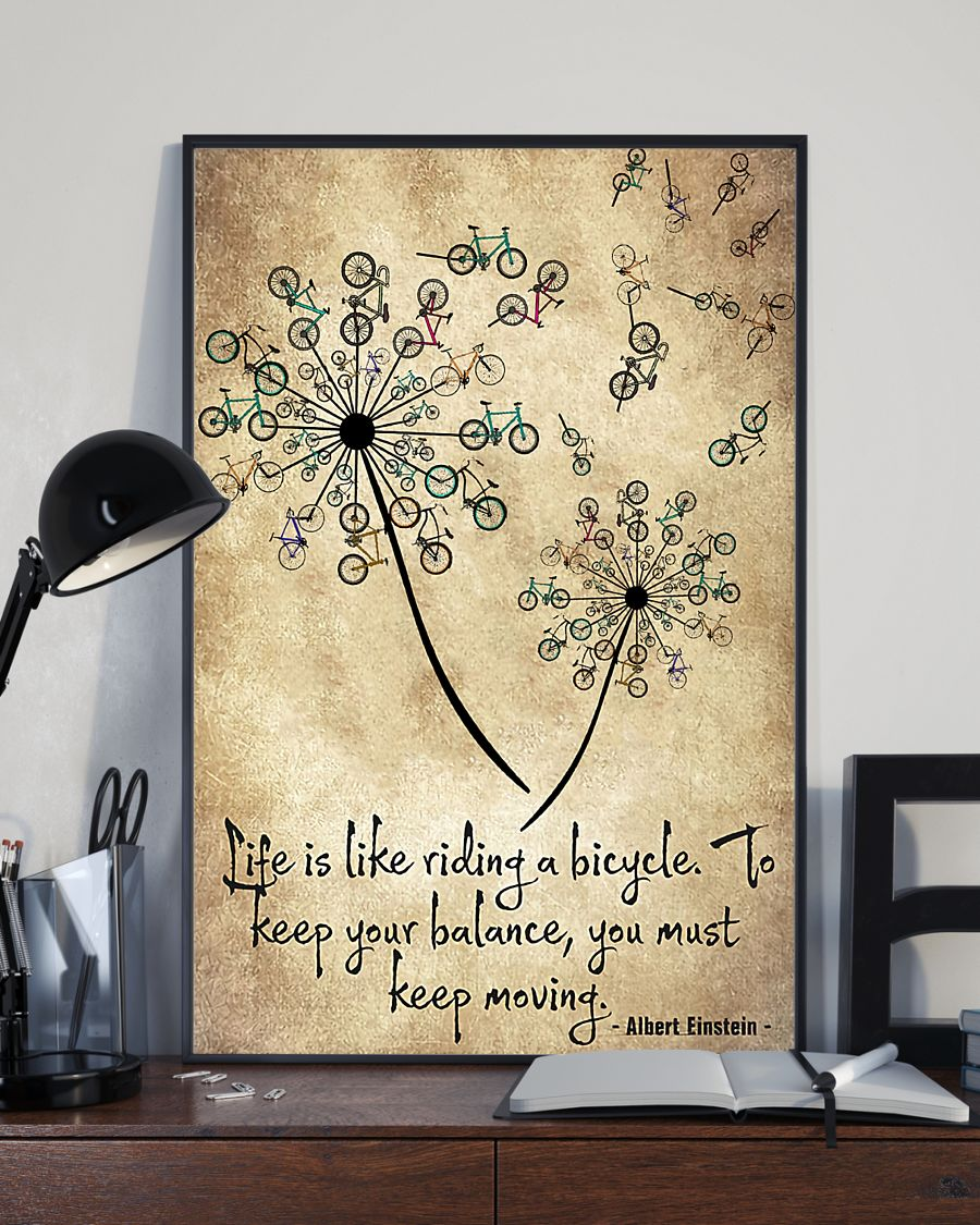 Bicycle Dandelion Life Is Like Is Riding A Bicycle Poster Vintage Room Home Decor Wall Art Gifts Idea - Mostsuit For Biker