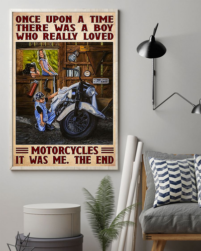 Motorbike Loves Poster There Was A Boy Who Really Loved Motorcycles Biker Vintage Room Home Decor Wall Art Gifts Idea - Mostsuit