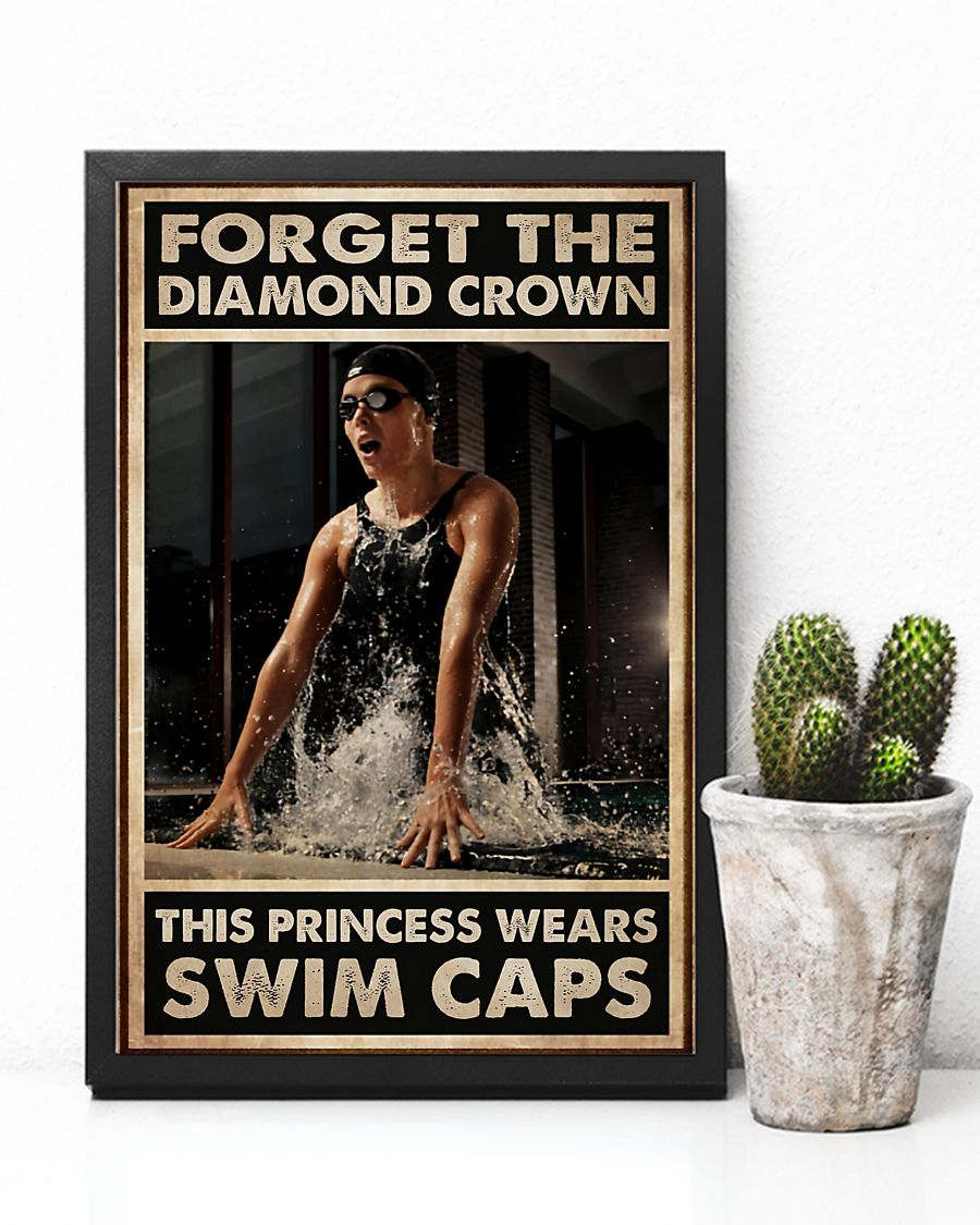 Swimming Girl Canvas Prints This Princess Wears Swim Caps Swimmer Wall Art Gifts Vintage Home Wall Decor Canvas - Mostsuit