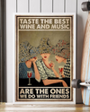 Wine Loves Taste the Best Wine and Music Poster Friends Vintage Room Home Decor Wall Art Gifts Idea - Mostsuit