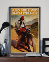 Biker Motorcycle Poster And She Lived Happily Ever After Vintage Room Home Decor Wall Art Gifts Idea - Mostsuit