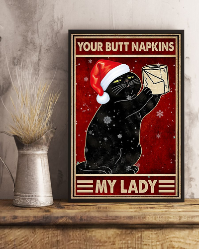Black Cat Toilet Paper Canvas Prints Your Butt Napkins My Lady Christmas Vintage Wall Art Gifts Vintage Home Wall Decor Canvas - Mostsuit