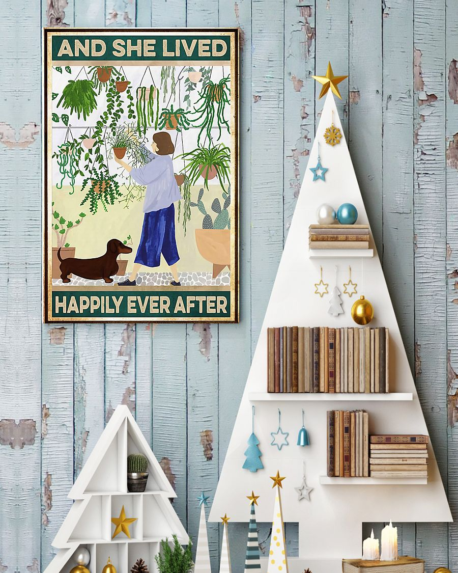 Gardening Girl Garden Dachshund Loves Poster She Lived Happily Ever After Vintage Room Home Decor Wall Art Gifts Idea - Mostsuit