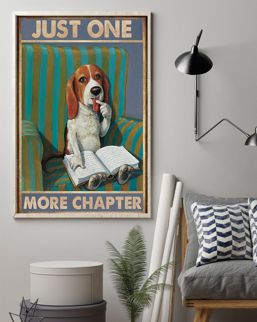 Book Beagle Dog Loves Canvas Prints Just One More Chapter Vintage Wall Art Gifts Vintage Home Wall Decor Canvas - Mostsuit