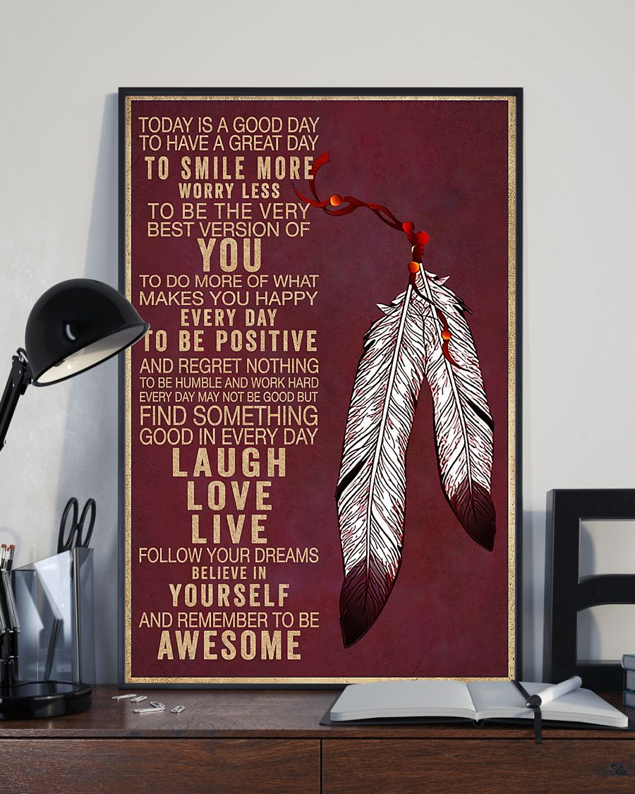 Native American Indians Pride Canvas Prints Every Day Laugh Love Live Wall Art Gifts Vintage Home Wall Decor Canvas - Mostsuit