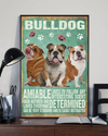 Bulldog Poster Amiable Loves To Follow Any Interesting Scent Vintage Room Home Decor Wall Art Gifts Idea - Mostsuit