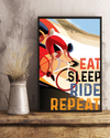 Cycling Poster Eat Sleep Ride Repeat Vintage Room Home Decor Wall Art Gifts Idea - Mostsuit