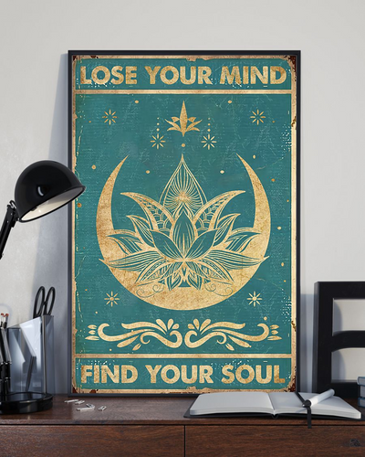 Lotus Canvas Prints Lose Your Mind Find Your Soul Vintage Wall Art Gifts Vintage Home Wall Decor Canvas - Mostsuit