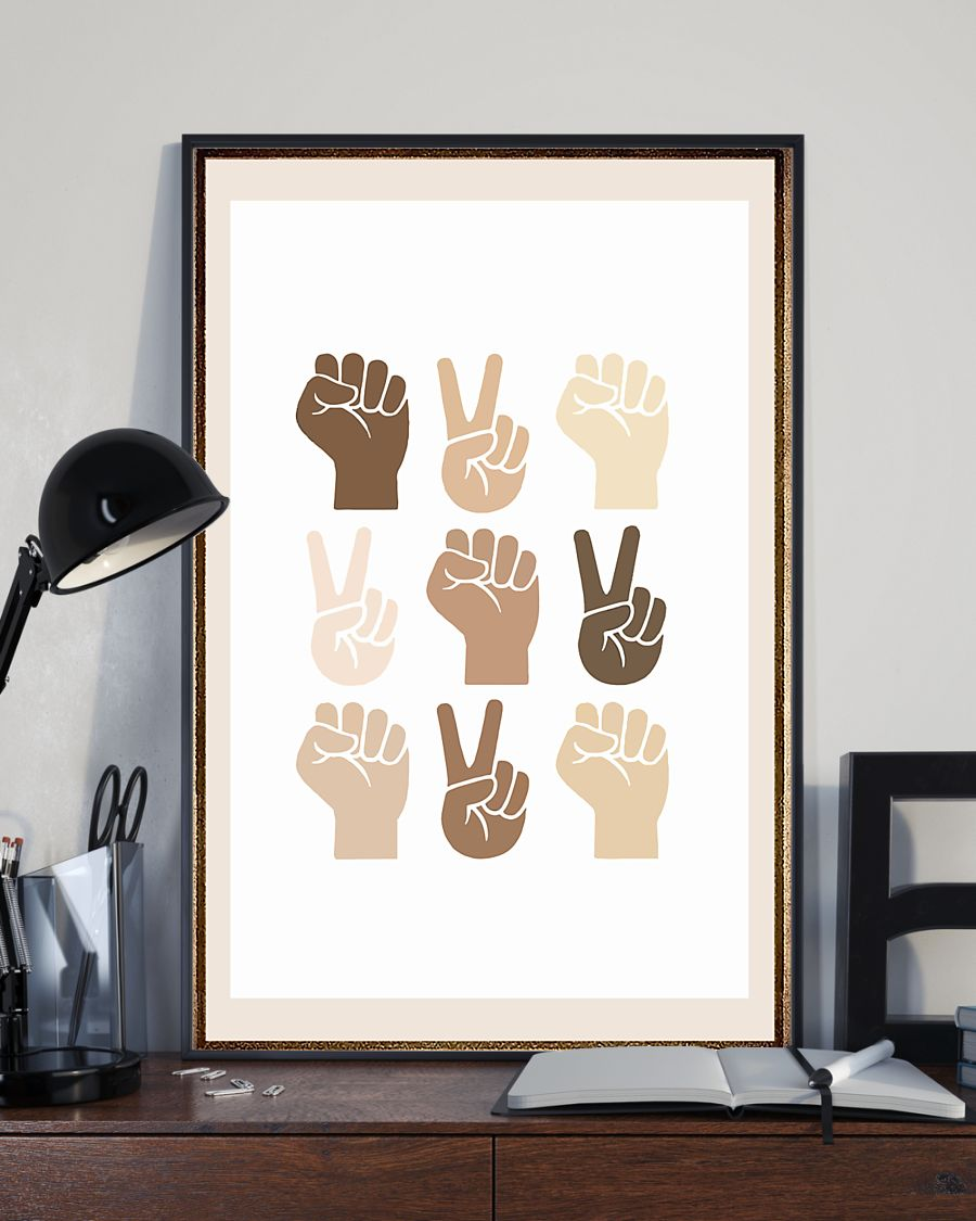 Fighting Together Equal Rights Skin Tones Hand Poster Vintage Room Home Decor Wall Art Gifts Idea - Mostsuit