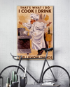 Chef Canvas Prints That's What I Do I Cook I Drink I Know Things Vintage Wall Art Gifts Vintage Home Wall Decor Canvas - Mostsuit