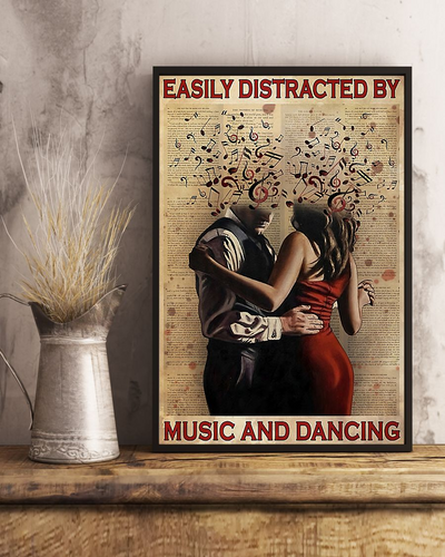 Romantic Couple Dancing Poster Easily Distracted By Music Dancing Vintage Room Home Decor Wall Art Gifts Idea - Mostsuit