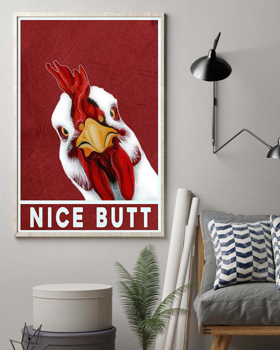 Chickens Loves Poster Nice Butt Funny Vintage Farm Room Home Decor Wall Art Gifts Idea - Mostsuit