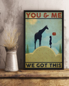 Giraffe And Girl Poster You And Me We Got This Vintage Room Home Decor Wall Art Gifts Idea - Mostsuit