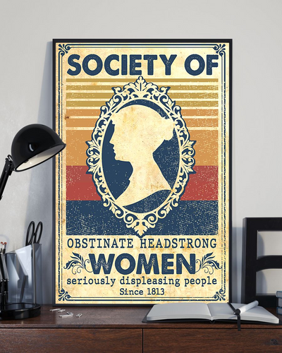 Society for Obstinate Headstrong Women Canvas Prints Retro Vintage Wall Art Gifts Vintage Home Wall Decor Canvas - Mostsuit