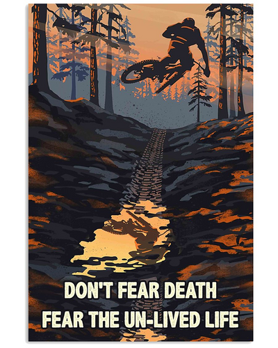 Mountain Biking Canvas Prints Don't Fear Death Fear The Un-lived Live Vintage Wall Art Gifts Vintage Home Wall Decor Canvas - Mostsuit