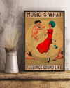 Pig Music Loves Poster Music Is What Feelings Sound Like Vintage Room Home Decor Wall Art Gifts Idea - Mostsuit