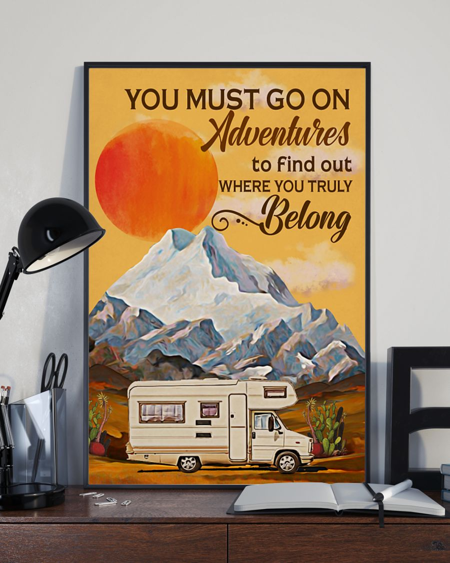Camping Travel RV Car Poster You Must Go On Adventures Vintage Room Home Decor Wall Art Gifts Idea - Mostsuit