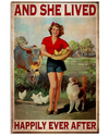Cows Chickens Dogs Farm Girl Canvas Prints And She Lived Happily Ever After Vintage Wall Art Gifts Vintage Home Wall Decor Canvas - Mostsuit