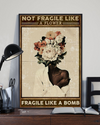 Afro Woman Poster Not Fragile Like A Flower Fragile Like A Bomb Vintage Room Home Decor Wall Art Gifts Idea - Mostsuit