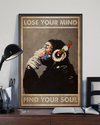Thinking Monkey Headphones Poster Lose Your Mind Find Your Soul Vintage Room Home Decor Wall Art Gifts Idea - Mostsuit