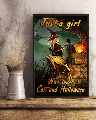 Cats And Halloween Loves Poster Vintage Room Home Decor Wall Art Gifts Idea - Mostsuit
