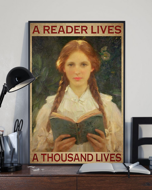 Book Loves Poster A Reader Lives A Thousand Lives Vintage Room Home Decor Wall Art Gifts Idea - Mostsuit