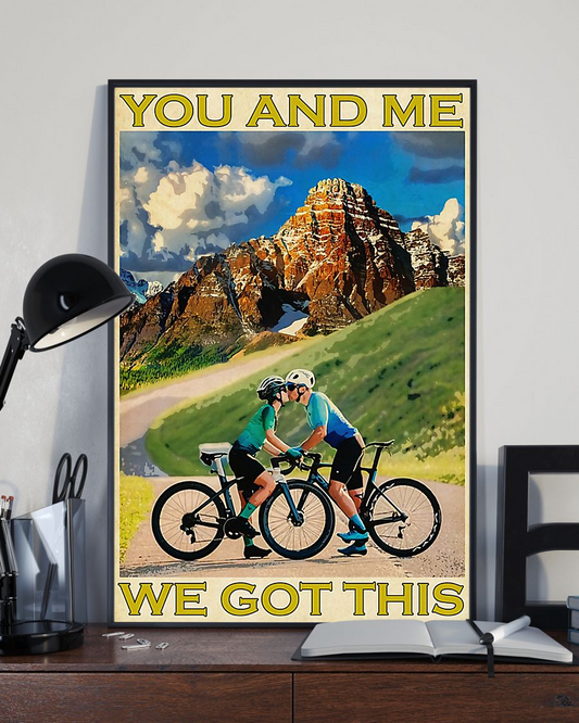 Cycling Couple Canvas Prints You And Me We Got This Vintage Wall Art Gifts Vintage Home Wall Decor Canvas - Mostsuit