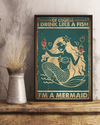 Mermaid And Wine Loves Canvas Prints Of Course I Drink Like A Fish Vintage Wall Art Gifts Vintage Home Wall Decor Canvas - Mostsuit