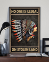 Native American Indian Girl Canvas Prints No One Is Illegal On Stolen Land Vintage Wall Art Gifts Vintage Home Wall Decor Canvas - Mostsuit