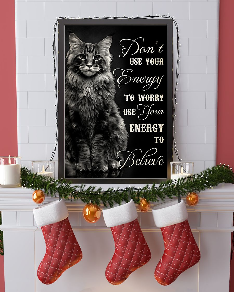 Cat Loves Canvas Prints Don't Use Your Energy To Worry Use Your Energy Vintage Wall Art Gifts Vintage Home Wall Decor Canvas - Mostsuit