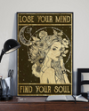 Moon Flower Girl Poster Lose My Mind And Find My Soul Vintage Room Home Decor Wall Art Gifts Idea - Mostsuit