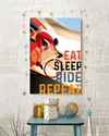 Cycling Poster Eat Sleep Ride Repeat Vintage Room Home Decor Wall Art Gifts Idea - Mostsuit