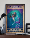 Mermaid Poster I Am The Storm Vintage Room Home Decor Wall Art Gifts Idea - Mostsuit