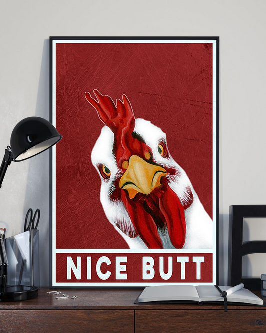 Chickens Loves Poster Nice Butt Funny Vintage Farm Room Home Decor Wall Art Gifts Idea - Mostsuit